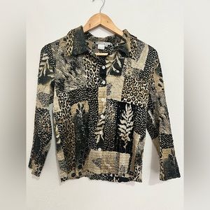 Alberto Makali - Leopard printed button down top